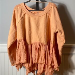 Free People gold  duater  sweatshirt
